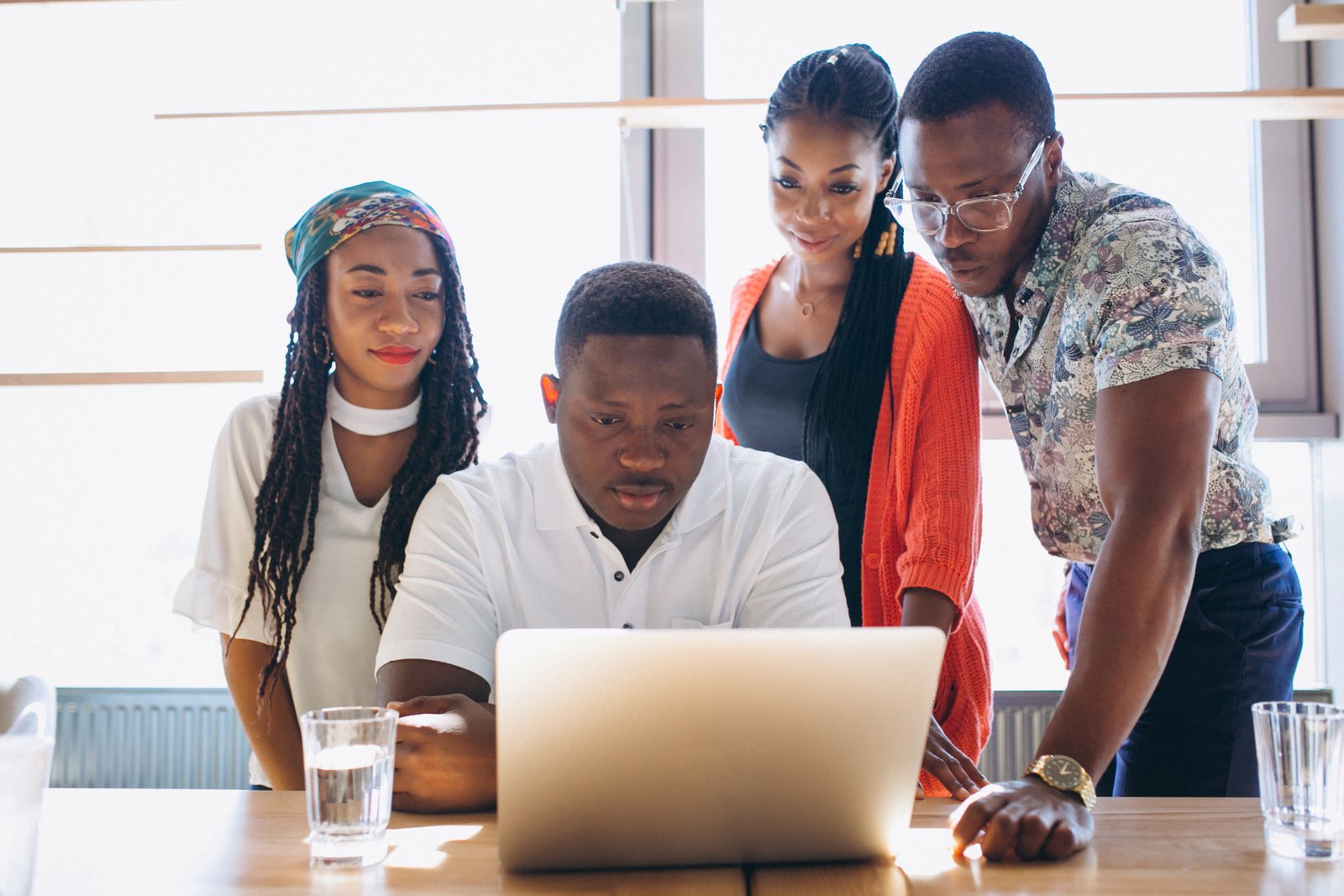 Group of African Americans working together